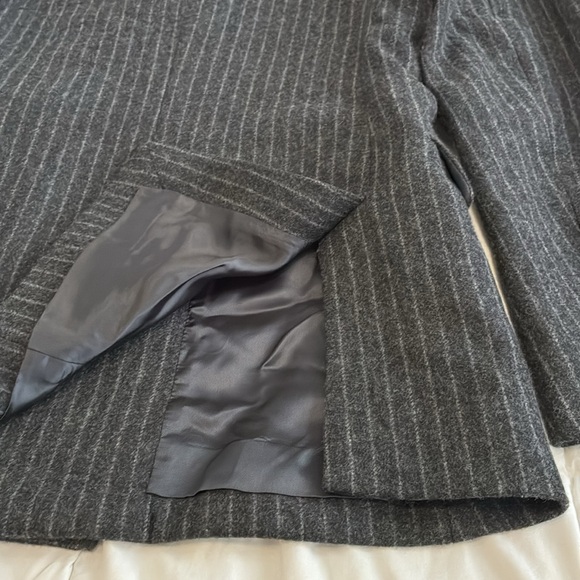 Rare Nili Lotan Women’s Pinstripe Virgin Wool Double-Breasted Jacket Gray Size38 - Picture 11 of 12